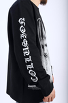 Devine Baskılı Siyah Oversize Sleeved Tshirt T908