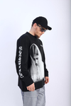 Devine Baskılı Siyah Oversize Sleeved Tshirt T908