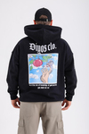 Diyos Baskılı Siyah Oversize Sweatshirt SW1198