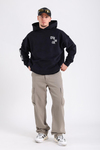 Diyos Baskılı Siyah Oversize Sweatshirt SW1198