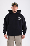 Diyos Baskılı Siyah Oversize Sweatshirt SW1198