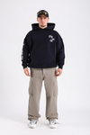 Diyos Baskılı Siyah Oversize Sweatshirt SW1198