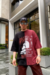 Doublecolor Skull Baskılı Oversize Tshirt T673