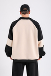 Dsh Krem Fermuar Polo Yaka Oversize Sweatshirt SW1188