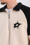 Dsh Krem Fermuar Polo Yaka Oversize Sweatshirt SW1188