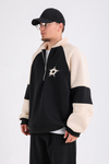 Dsh Siyah Fermuar Polo Yaka Oversize Sweatshirt SW1190