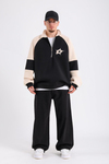 Dsh Siyah Fermuar Polo Yaka Oversize Sweatshirt SW1190