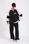 Dsh Siyah Fermuar Polo Yaka Oversize Sweatshirt SW1190