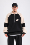 Dsh Siyah Fermuar Polo Yaka Oversize Sweatshirt SW1190