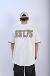 Düğmeli Krem Patch Detay Oversize Tshirt T932