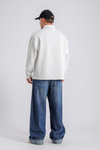 Eskitme Detay Lacivert Baggy Jean Pantolon P991