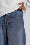 Eskitme Detay Lacivert Baggy Jean Pantolon P991