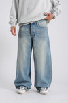 Eskitme Detay Mavi Baggy Jean Pantolon P982