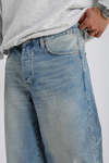 Eskitme Detay Mavi Baggy Jean Pantolon P982