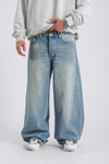 Eskitme Detay Mavi Baggy Jean Pantolon P982