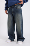 Eskitme Detay Super Baggy Jean Pantolon P1018