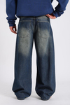 Eskitme Detay Super Baggy Jean Pantolon P1018