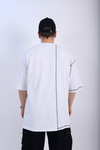 Etnik Desen Baskılı Beyaz Oversize Tshirt T902