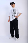 Etnik Desen Baskılı Beyaz Oversize Tshirt T902