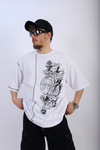 Etnik Desen Baskılı Beyaz Oversize Tshirt T902