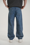 Etnik Desen Mavi Jean Pantolon CT01 6639