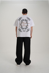 Etnik Nakışlı Beyaz Oversize Tshirt JC01 26Y109