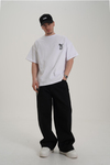 Etnik Nakışlı Beyaz Oversize Tshirt JC01 26Y109