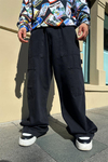 Extra Baggy Bol Kalıp Siyah Bdg  Pantolon P730