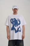 Face Baskılı Beyaz Oversize Tshirt CT01 MRT26010/1