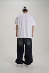 Face Baskılı Beyaz Oversize Tshirt CT01 MRT26010/1