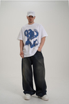 Face Baskılı Beyaz Oversize Tshirt CT01 MRT26010/1