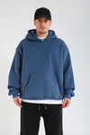 Faded Basic İndigo Oversize Hoodie SW1391