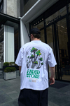 Faded Baskılı Beyaz Oversize Tshirt T562