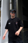 Faded Baskılı Siyah Oversize Tshirt T563