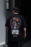 Faded Baskılı Siyah Oversize Tshirt T563