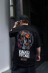 Faded Baskılı Siyah Oversize Tshirt T563