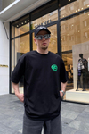 Faded Baskılı Siyah Oversize Tshirt T650