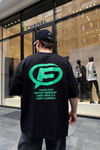 Faded Baskılı Siyah Oversize Tshirt T650