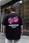 Faded Cube Siyah Oversize Tshirt T644