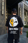 Faker Panda Baskılı Siyah Oversize Tshirt T727