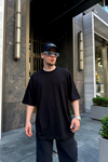 Faker Panda Baskılı Siyah Oversize Tshirt T727