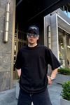 Faker Panda Baskılı Siyah Oversize Tshirt T727