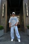 Famous Baskılı Acid Wash Oversize Tshirt T720