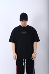 Fear Taş Baskılı Siyah Oversize Tshirt T963