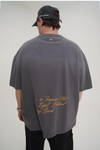 Fearless Baskılı Yıkama Efektli Oversize Tshirt