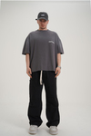 Fearless Baskılı Yıkama Efektli Oversize Tshirt
