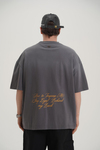 Fearless Baskılı Yıkama Efektli Oversize Tshirt