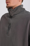 Fermuar Detay Kalın Kumaş Kahve Oversize Zr Tshirt SW1170