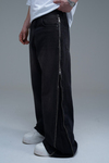 Fermuar Detay Siyah Baggy Jean