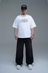 Fermuar Detay Siyah Baggy Jean